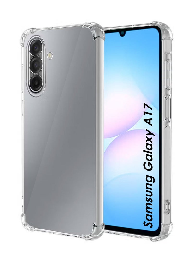 Samsung Galaxy A17 Shock Proof Clear Case Cover - Ultra Clear, Durable & Accurate Cut-outs - Scratch, Dust & Smudge Protection - Transparent Silicon Back Case Cover for Samsung Galaxy A17 & Samsung Galaxy A17 Screen Protector - Premium Full Screen Tempered Glass For Samsung Galaxy A17, High Transparency, Delicate Touch, Anti-Explosion, Smooth Arc Edges, Easy Installation Bundle - Image 2